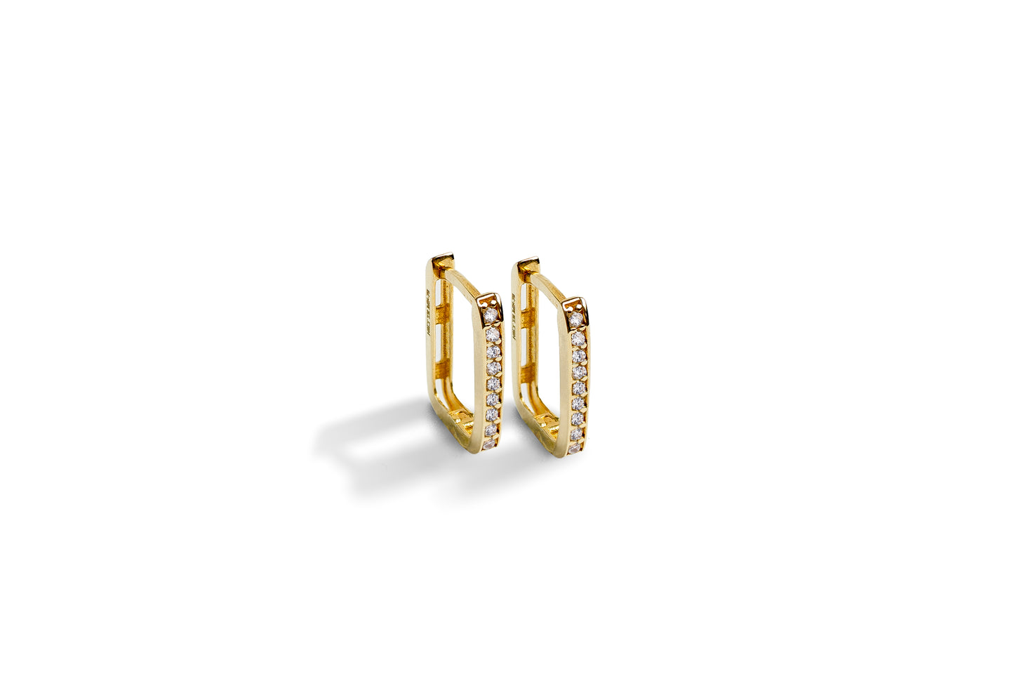 Arracadas rectangulares Oro 10kt
