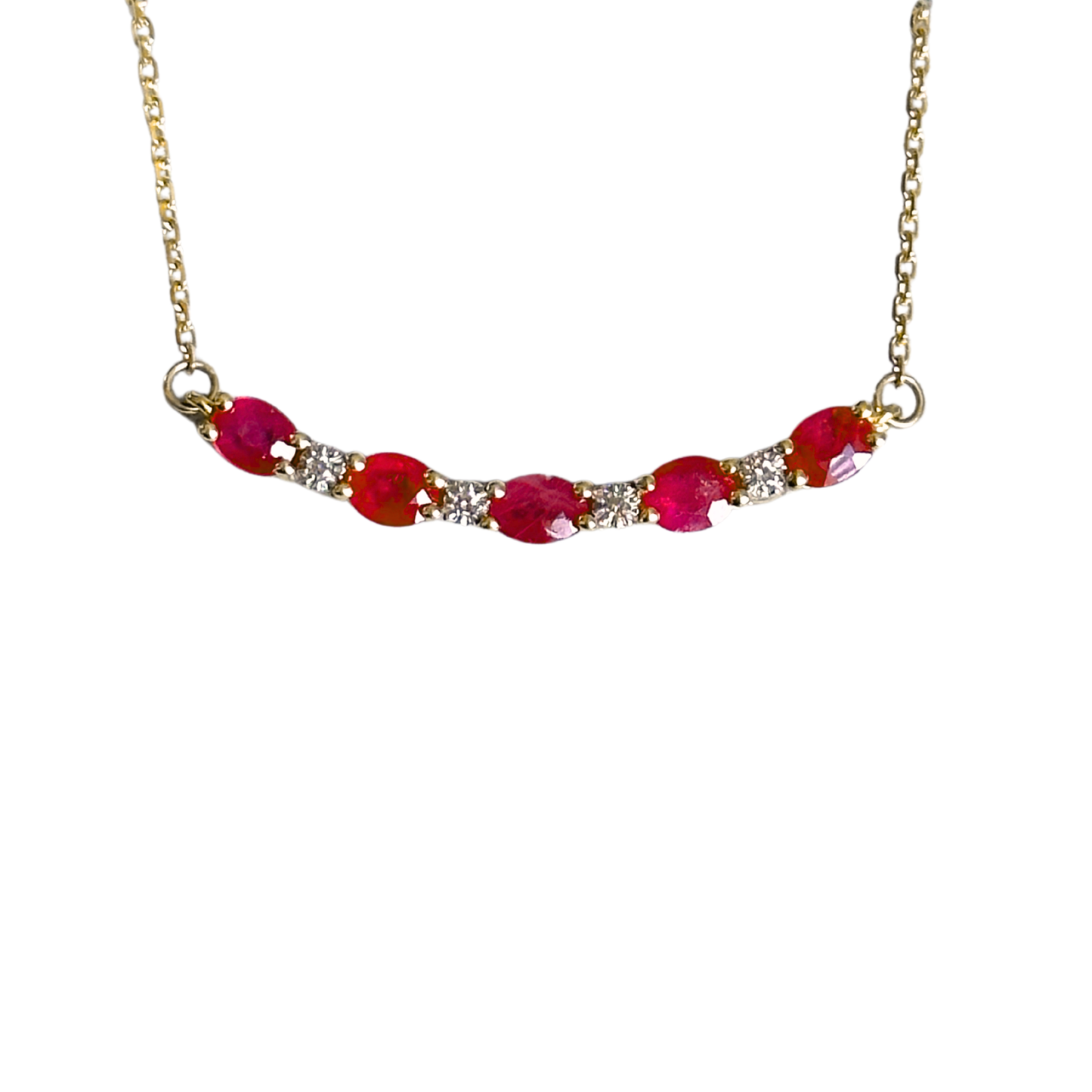 Collar con Diamantes y Rubíes