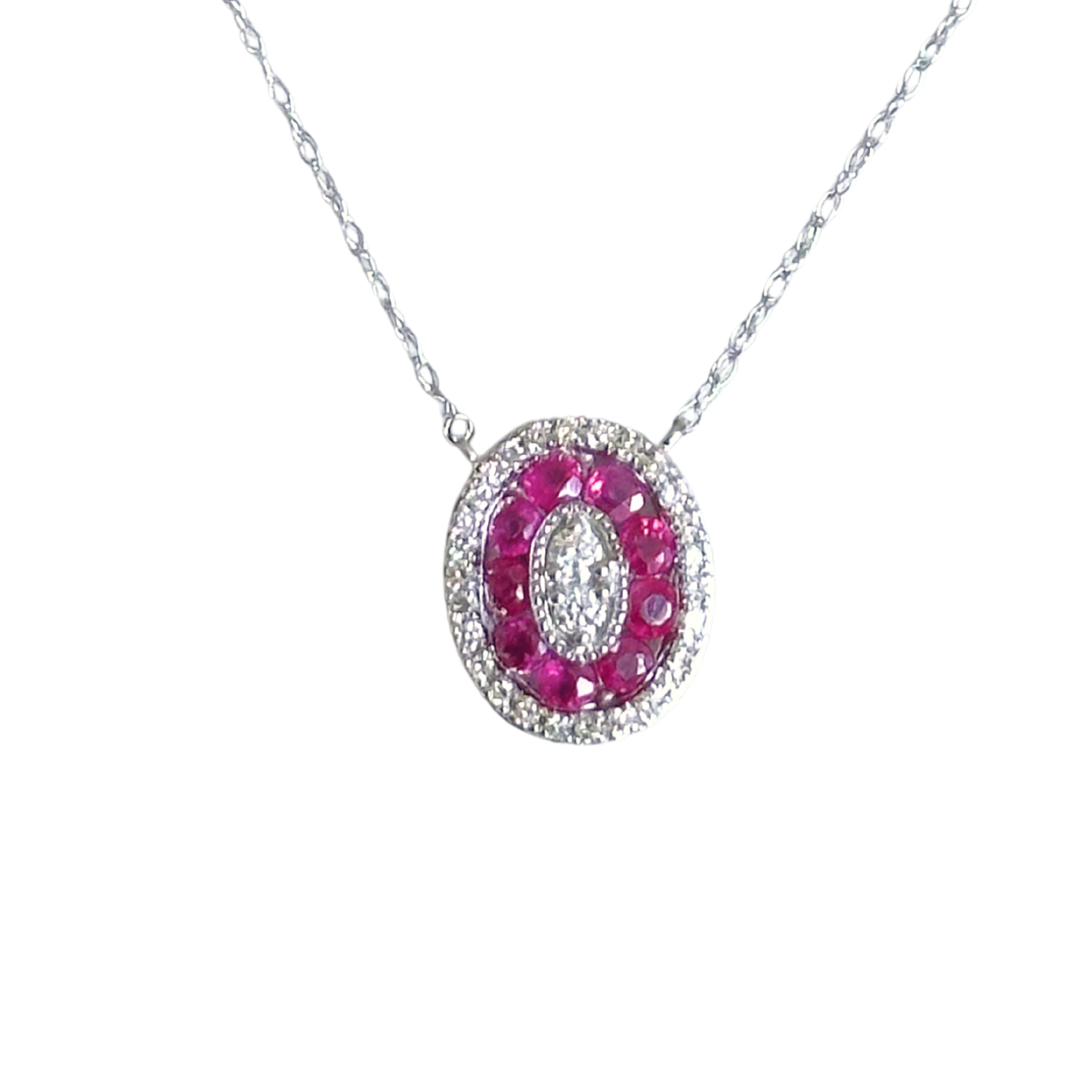 Collar con Diamantes y Rubíes