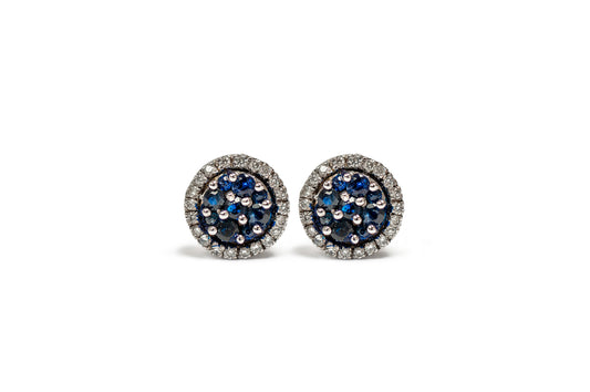 Aretes de Zafiros y Diamantes pavé Oro 14kt