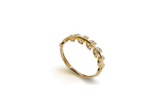 Anillo con Hojitas Oro 10kt