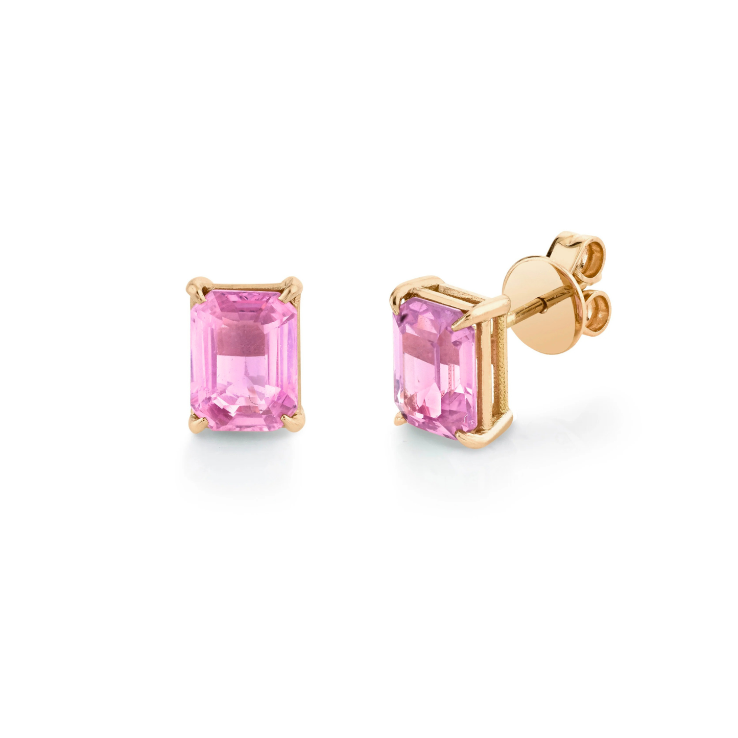 Aretes con Zafiros Rosas