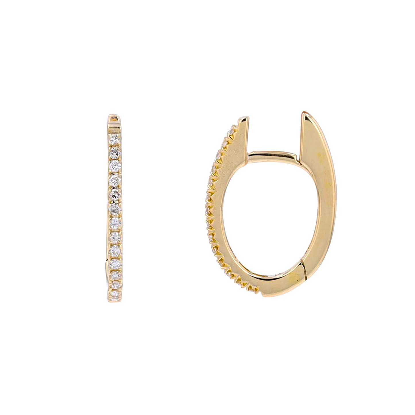 Arracadas oval con Diamantes Naturales