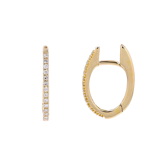 Arracadas oval con Diamantes Naturales