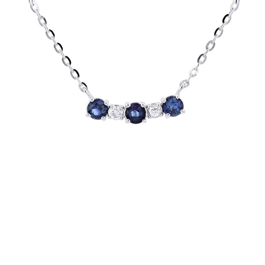 Collar con Zafiros y Diamantes Naturales