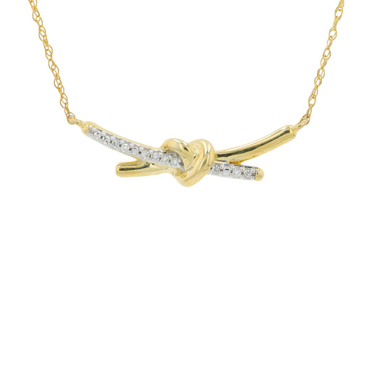 Collar con corazón y nudo Oro 10kt