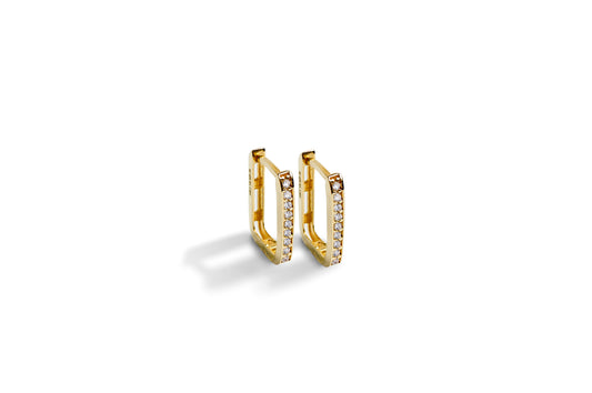 Arracadas rectangulares Oro 10kt