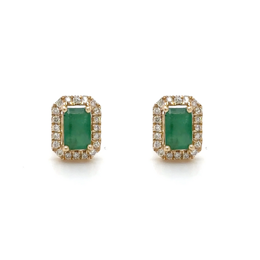 Aretes con Esmeraldas y Diamantes Naturales