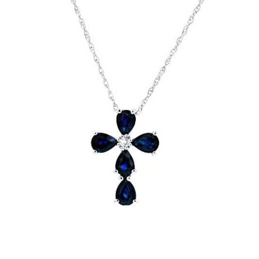 Collar con Cruz de Zafiros