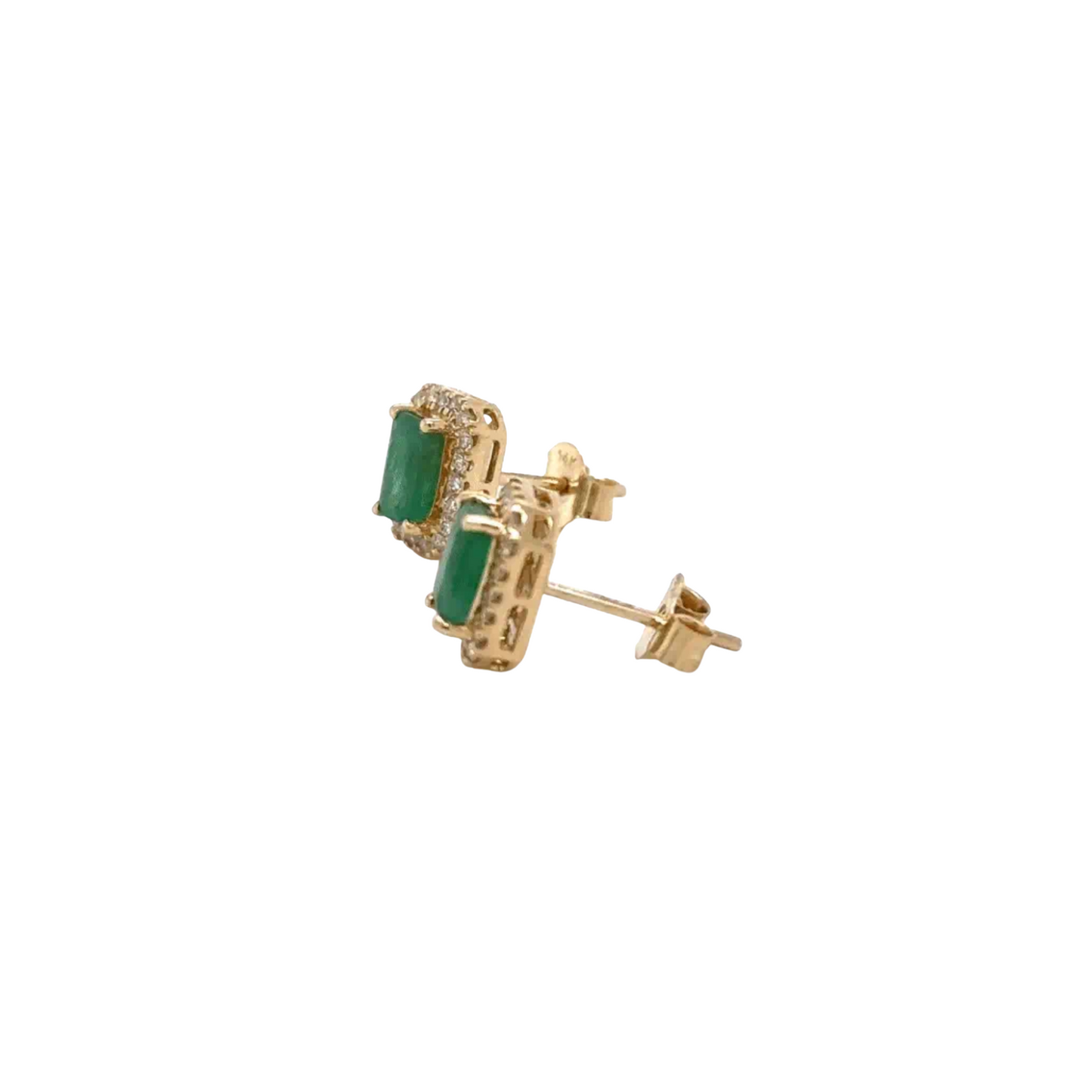 Aretes con Esmeraldas y Diamantes Naturales