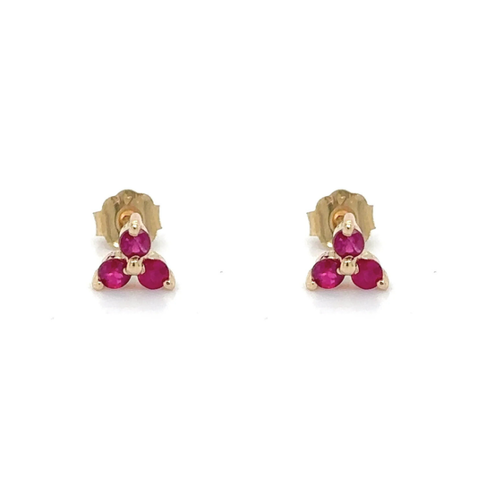 Aretes trío de Rubíes