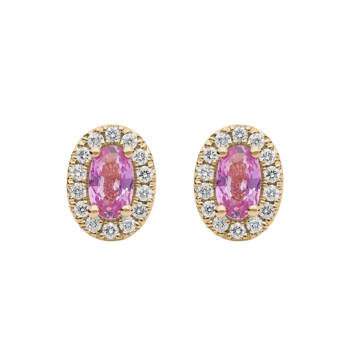 Aretes con Zafiros Rosa y Diamantes