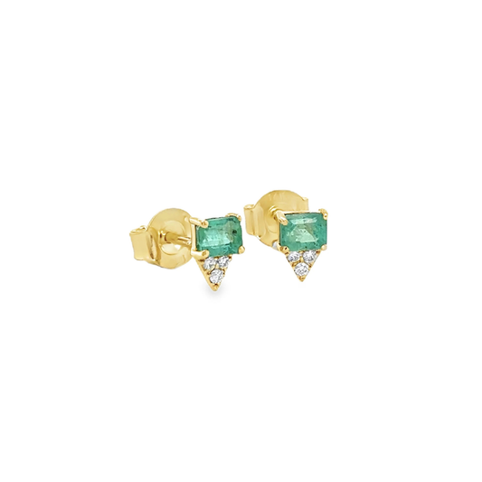Aretes con Esmeraldas y Diamantes