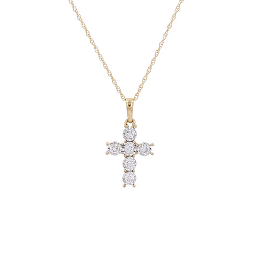 Collar con Cruz de Diamantes Naturales