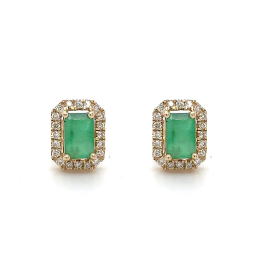 Aretes con Esmeraldas y Diamantes Naturales
