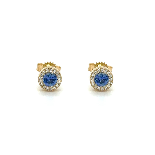 Aretes con Zafiros y Diamantes